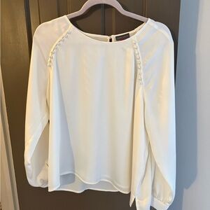 Vince Camuto Cream Blouse with Button Accents
